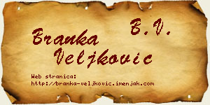 Branka Veljković vizit kartica
